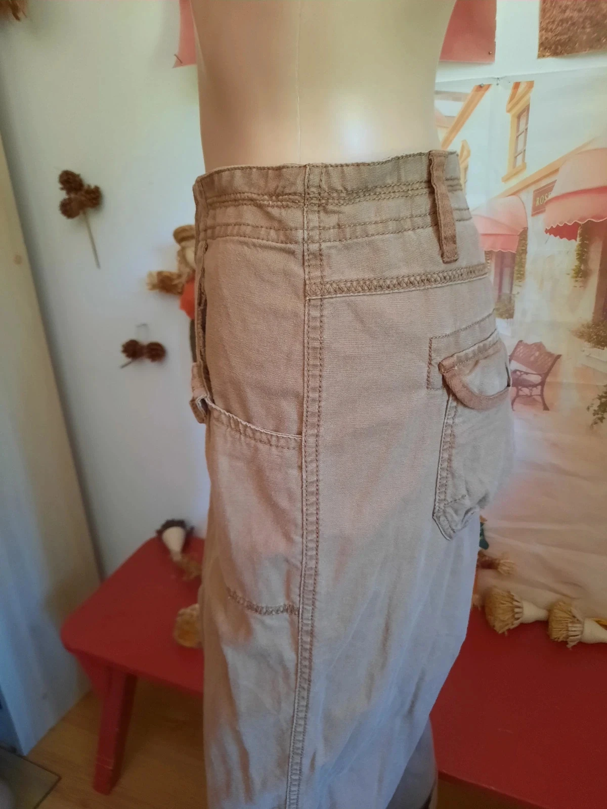 🥀Pantacourt lin et Coton, femme Taille 50. – photo 6